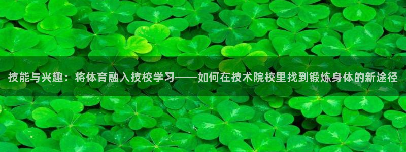919体育zb：技能与兴趣：将体育融入技校学习——如何在技术院校里找到锻炼身体的新途径